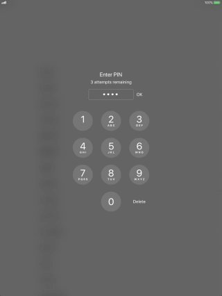 Introduza o seu código PIN e prima OK.