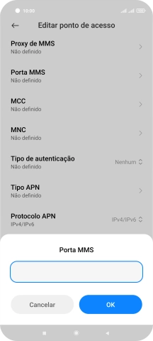 Introduza 80 e prima OK.