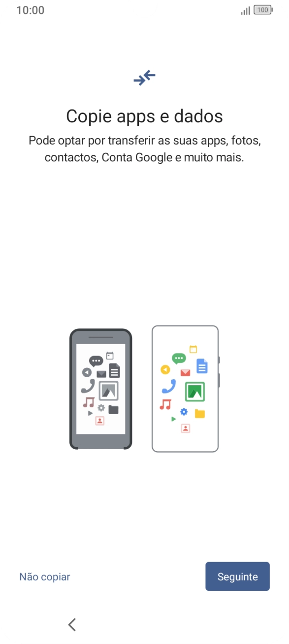 Prima Não copiar e siga as indicações no ecrã para terminar a ativação.