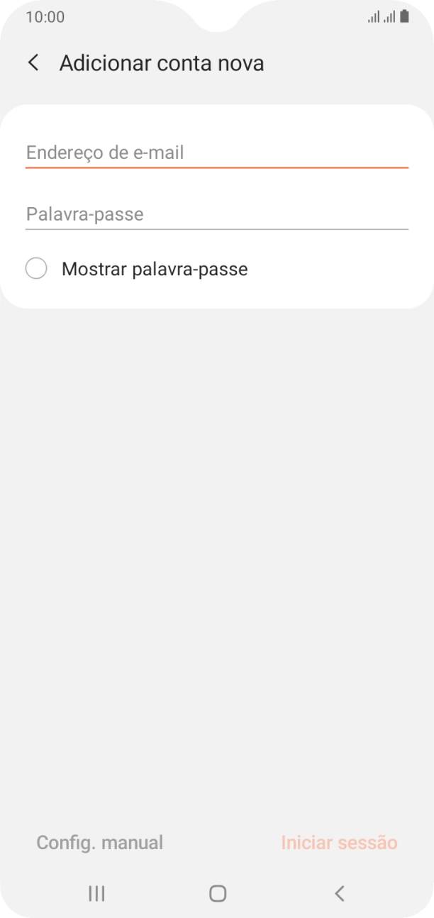 Prima Endereço de e-mail e introduza o seu endereço de e-mail Vodafone.