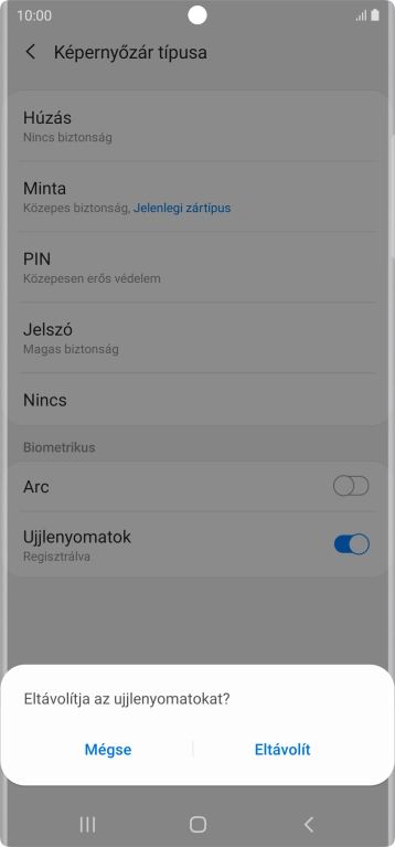 Válaszd az Eltávolít lehetőséget.