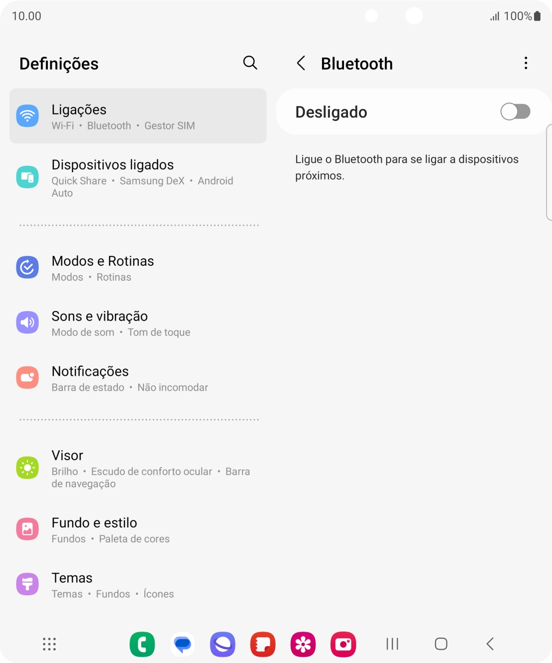 Prima o indicador para ativar a função.