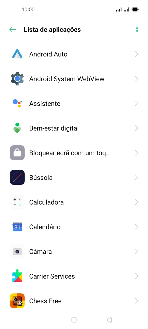 Prima a app pretendida.