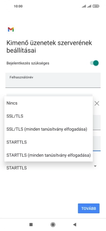 Válaszd a Nincs lehetőséget.