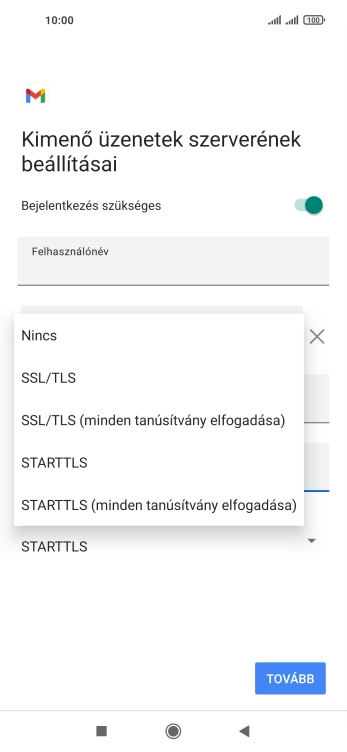 Válaszd a Nincs lehetőséget.