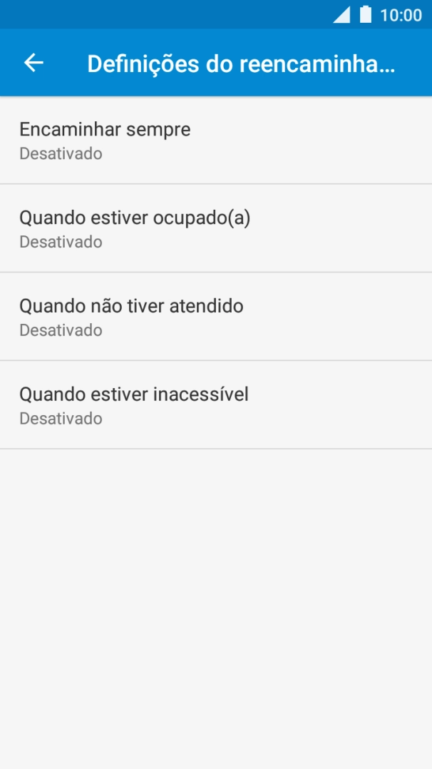 Prima o tipo de desvio pretendido.