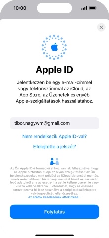 Válaszd a Folytatás lehetőséget.