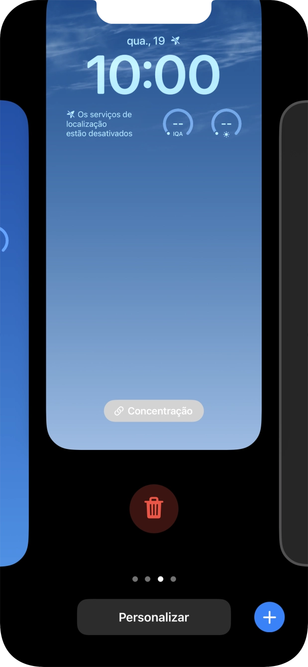 Prima o ícone para apagar.
