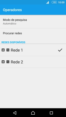 Para selecionar a rede manualmente, prima a rede pretendida.