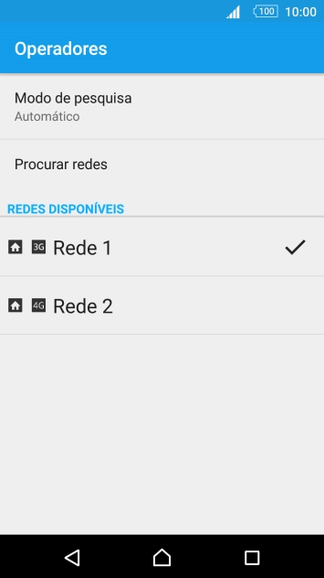 Para selecionar a rede manualmente, prima a rede pretendida.