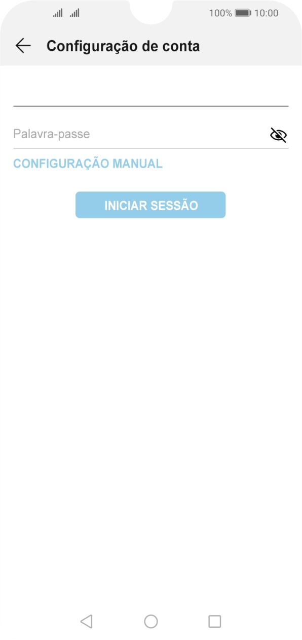 Prima Palavra-passe e introduza a password da sua conta de e-mail.