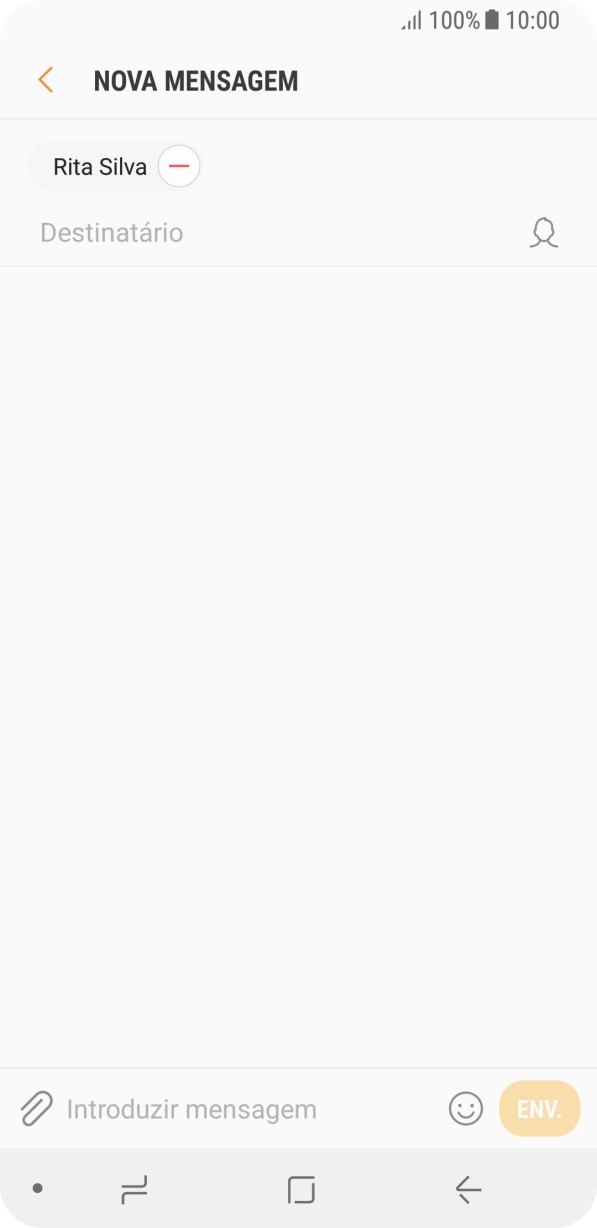 Prima o campo de escrita e escreva o texto da sua mensagem curta.