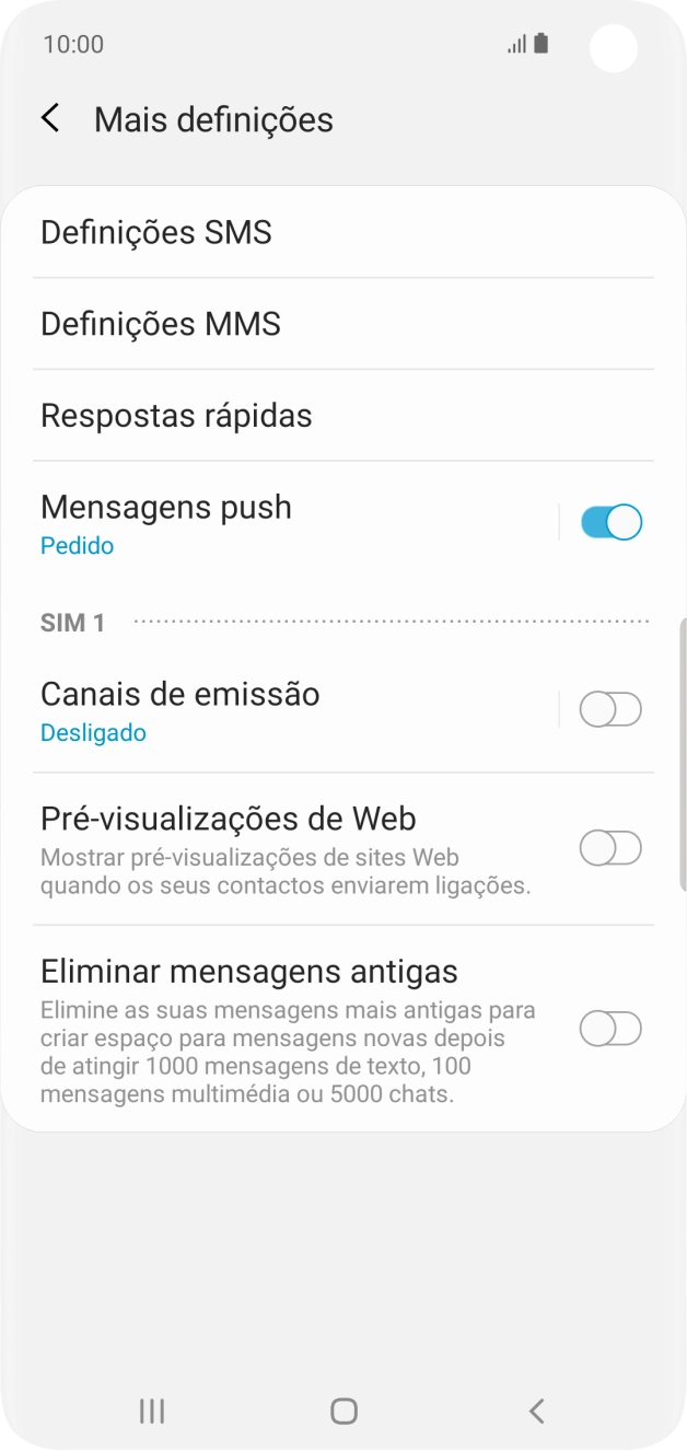 Prima Definições SMS.