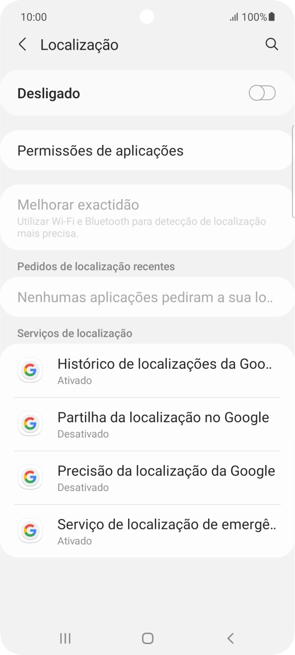 Prima o indicador para ativar ou desativar a função.