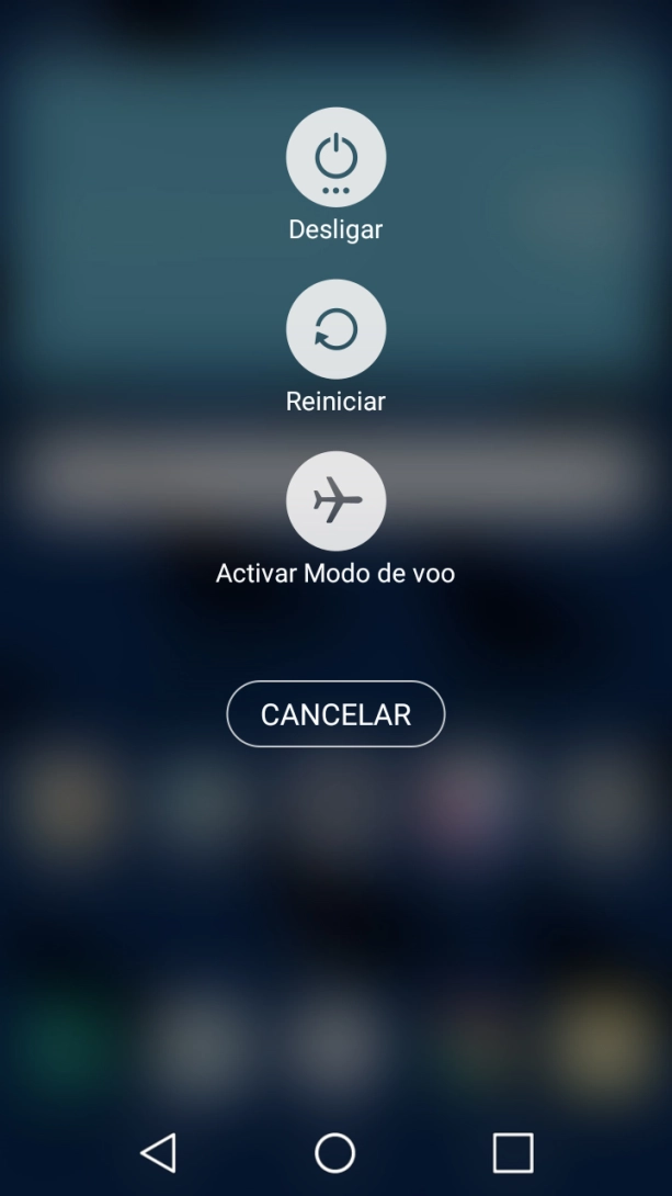 Prima Activar Modo de voo para ativar a função.