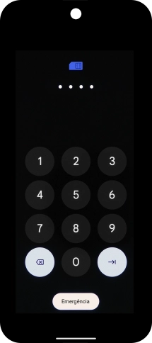 Se o cartão SIM estiver bloqueado, deve introduzir o seu código PIN e premir a seta para a direita.