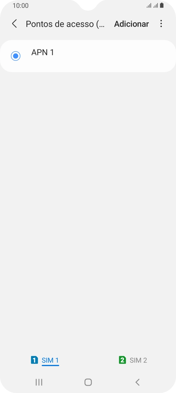 Prima o cartão SIM pretendido.