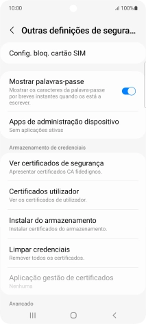 Prima Config. bloq. cartão SIM.