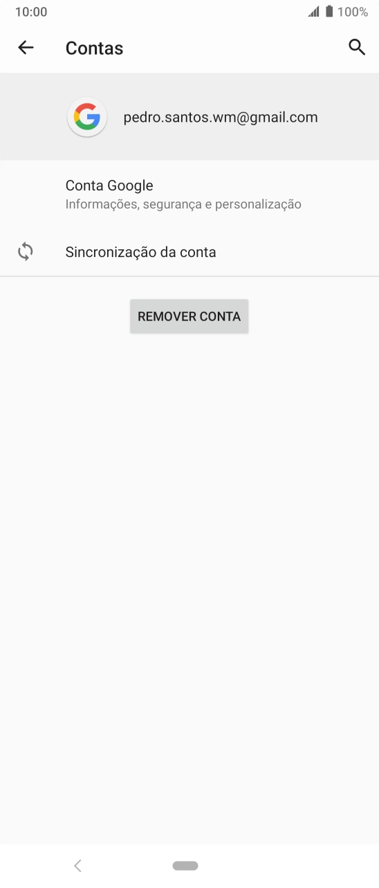 Prima Sincronização da conta.