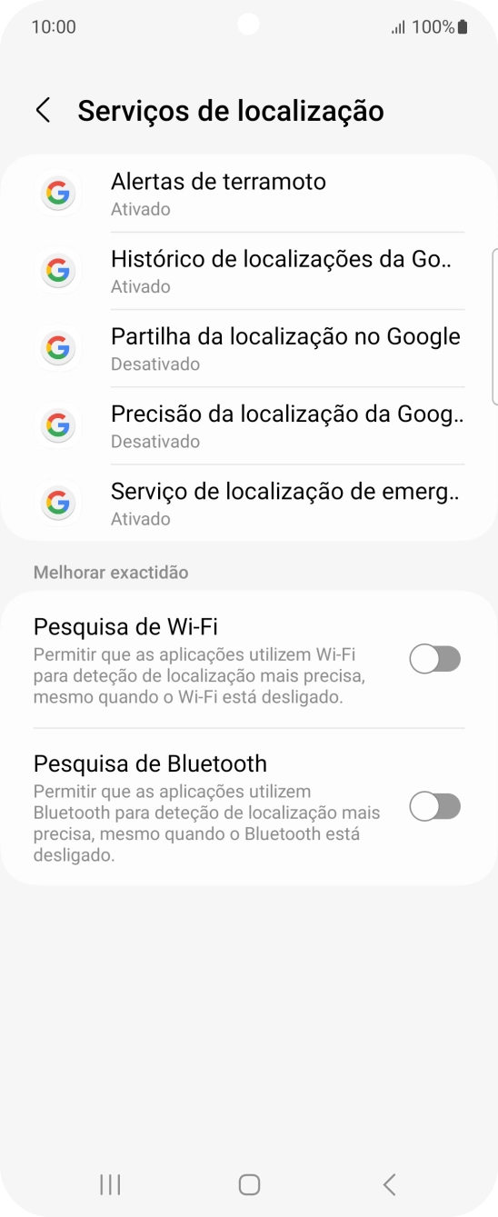 Prima Precisão da localização da Goog...