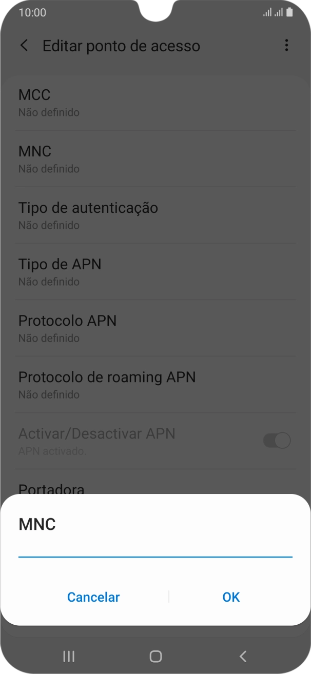 Introduza 01 e prima OK.