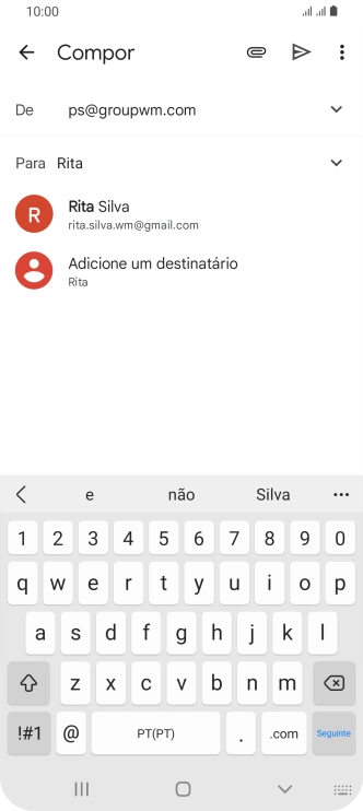 Prima o contacto pretendido.