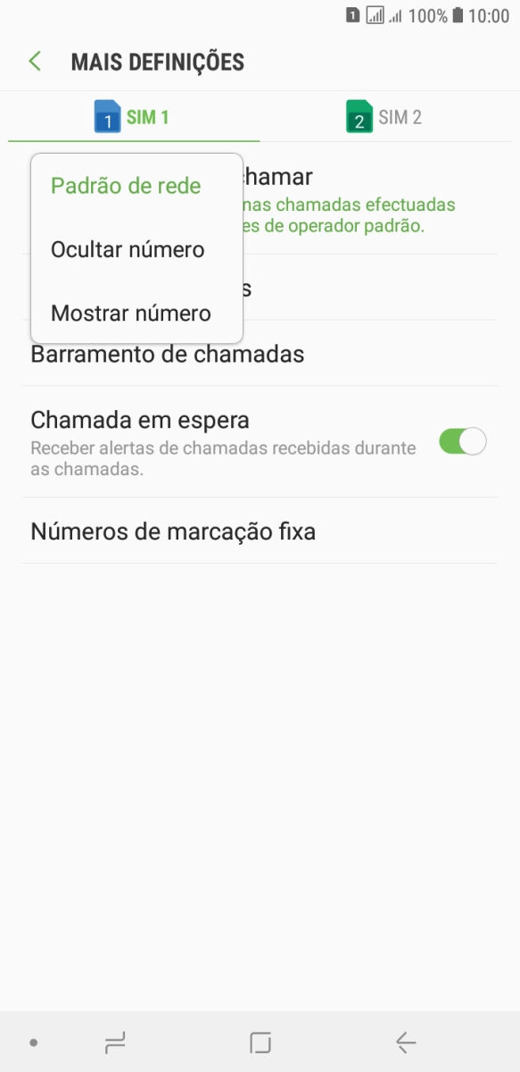 Prima Mostrar número para ativar a visualização do seu número.