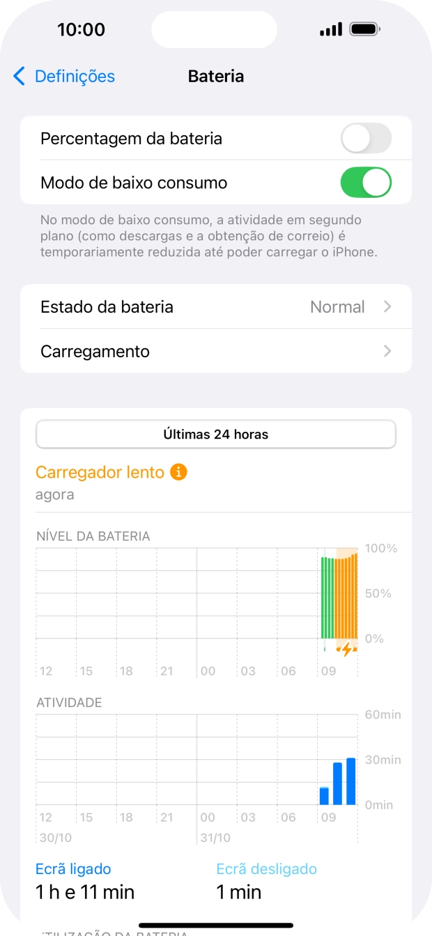Para voltar ao ecrã inicial, deslize o dedo de baixo para cima a partir da base do ecrã.
