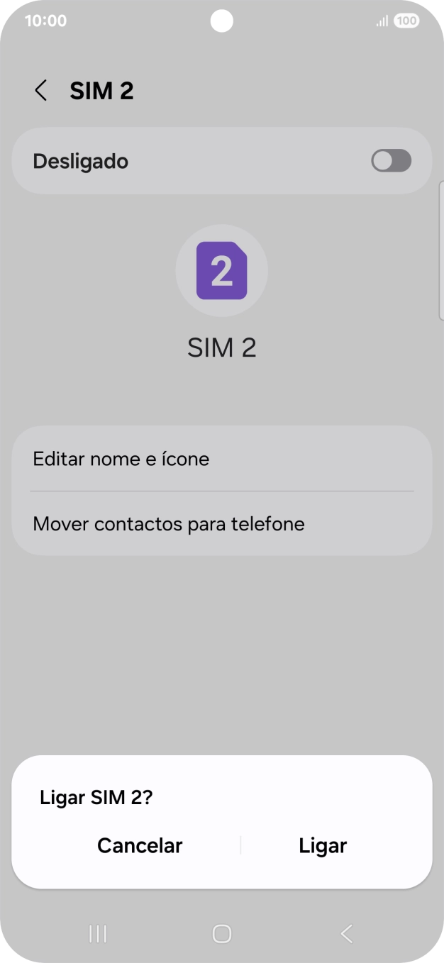 Se ativar a utilização do plano, deve premir Ligar.