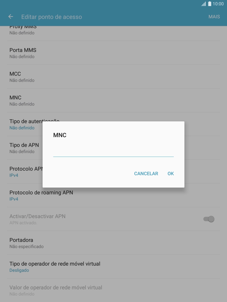 Introduza 01 e prima OK.
