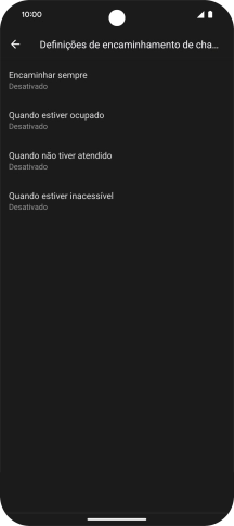 Prima o tipo de desvio pretendido.