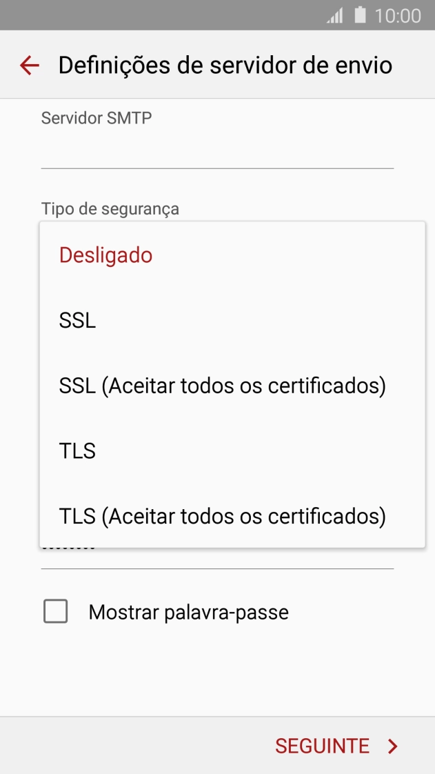 Prima Desligado para desativar a função.