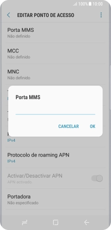 Introduza 80 e prima OK.