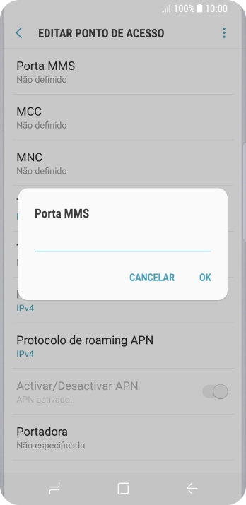 Introduza 80 e prima OK.