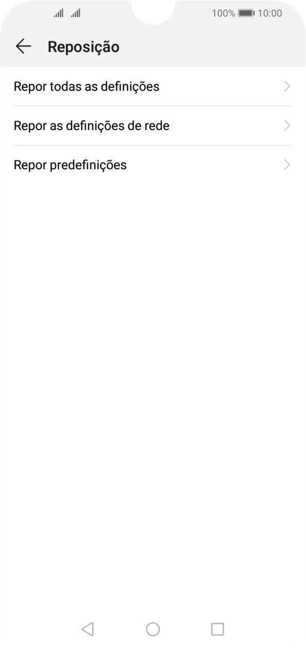 Prima Repor predefinições.