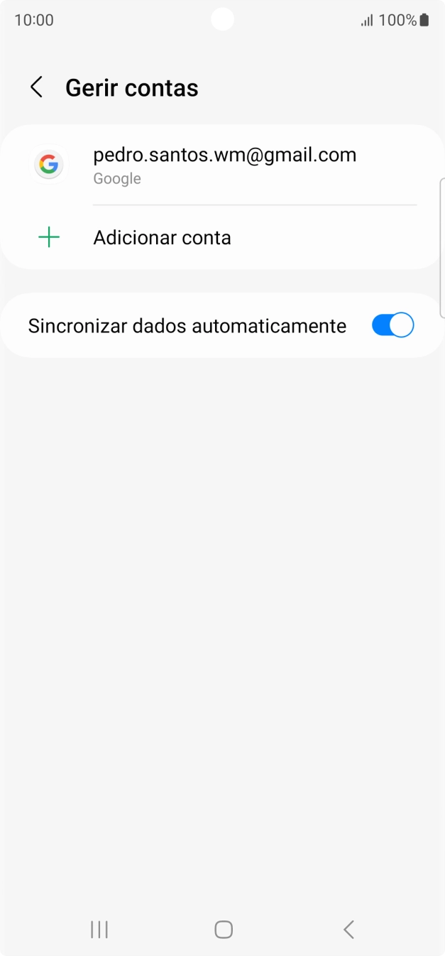 Prima Adicionar conta.