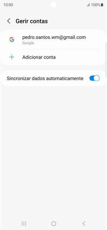 Prima Adicionar conta.