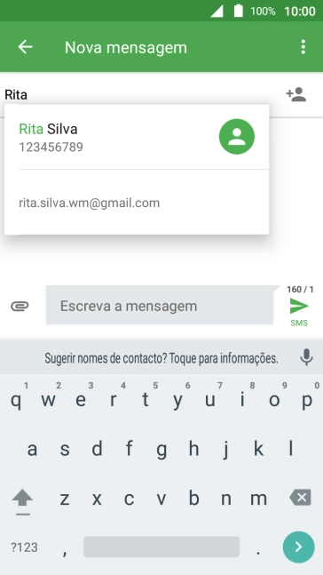 Prima o contacto pretendido.