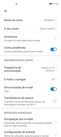 Prima Nome da conta.