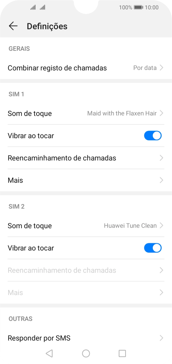 Prima Reencaminhamento de chamadas sob o cartão SIM pretendido.