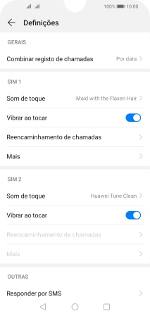 Prima Mais sob o cartão SIM pretendido.