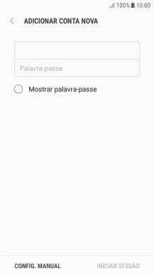 Prima Palavra-passe e introduza a password da sua conta de e-mail na Vodafone.