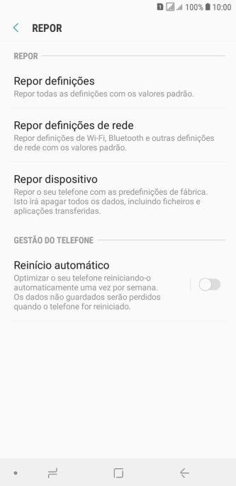 Prima Repor dispositivo.