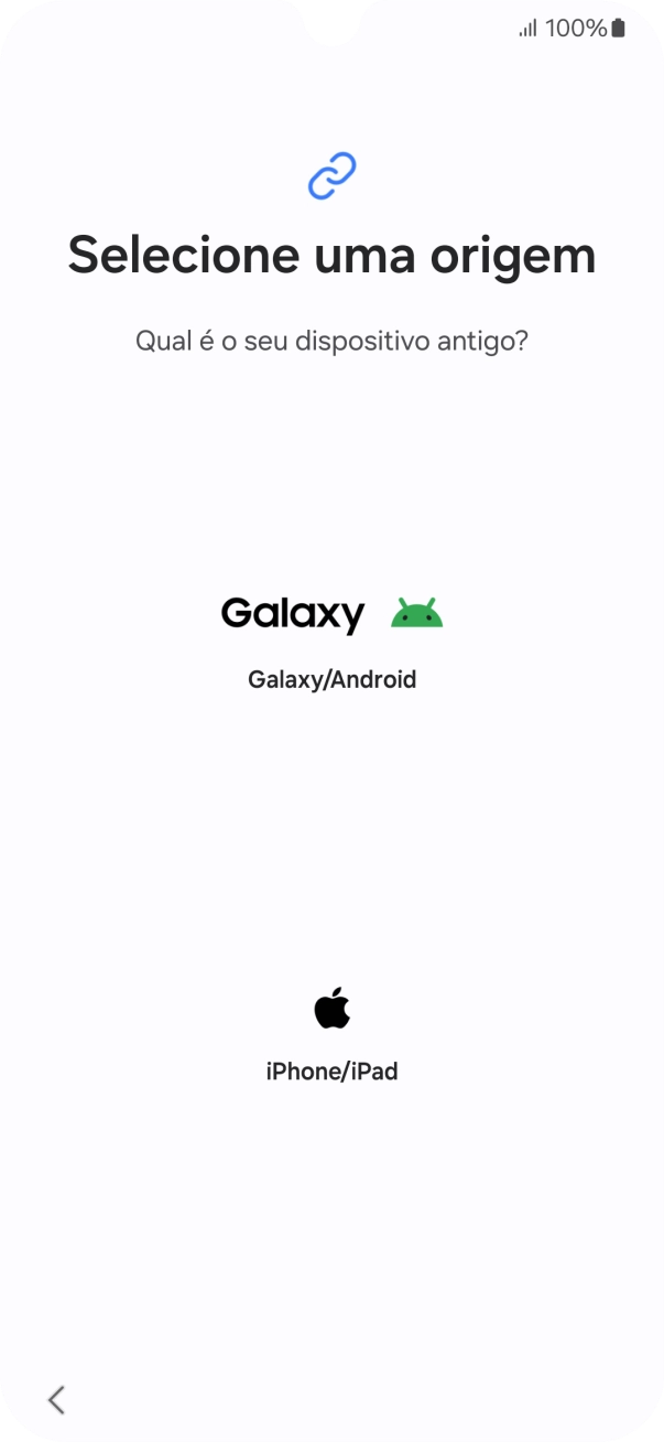 Prima a definição pretendida e siga as indicações no ecrã para transferir conteúdo de outro telefone.