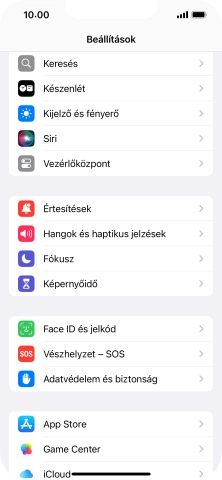 Válaszd a Face ID és jelkód lehetőséget.