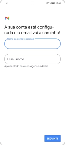 Prima O seu nome e introduza o nome do remetente pretendido.