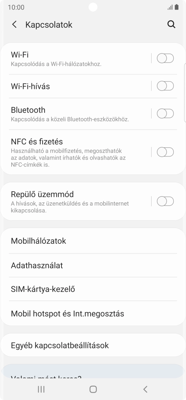 Válaszd a Mobilhálózatok lehetőséget.