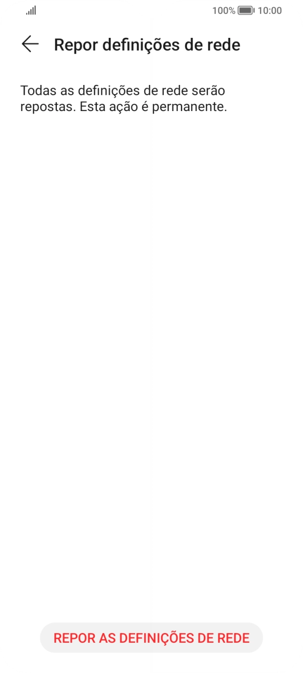 Prima REPOR AS DEFINIÇÕES DE REDE.