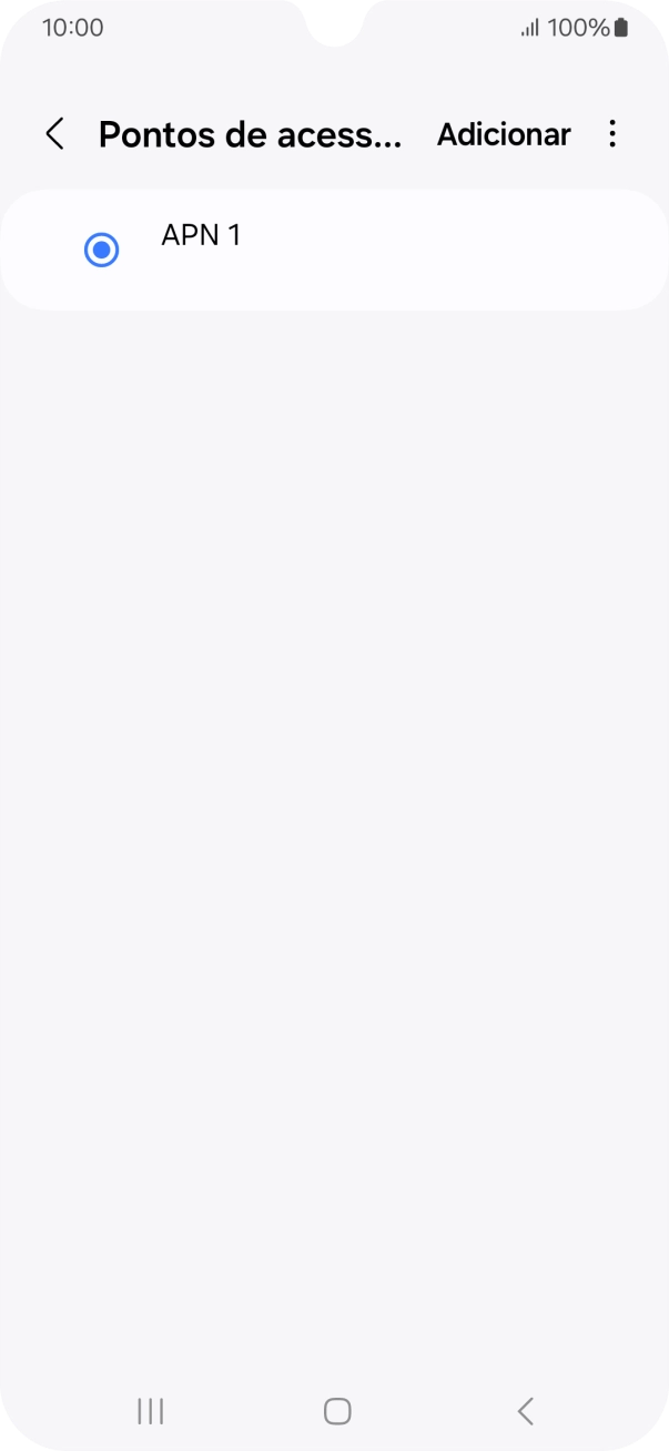 Prima o ícone para adicionar.