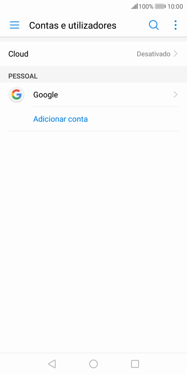 Prima Adicionar conta.
